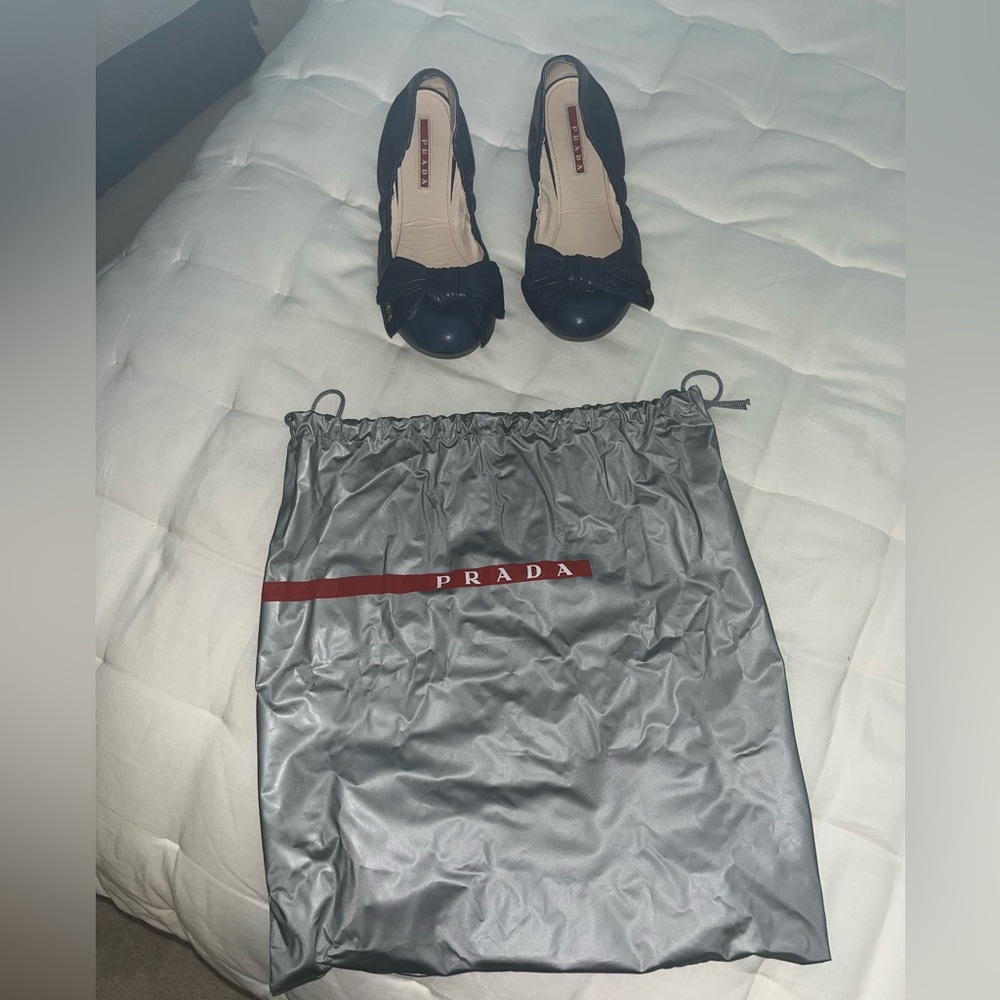 Prada Leather Ballet Flats Size 38